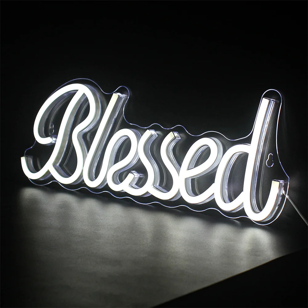 Letreiro de LED "Abençoado" 5V USB - Econômico