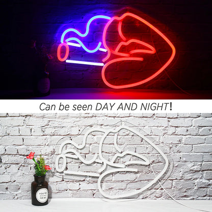 Boca Fumante Mulher Sexy 5V USB Letreiro de LED - Econômico