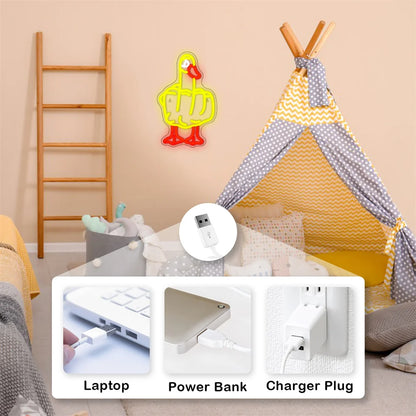 Letreiro de LED USB 5V em Forma de Pato - Econômico