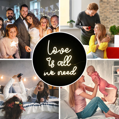 Letreiro de LED USB 5V "O Amor é Tudo Que Precisamos" - Econômico