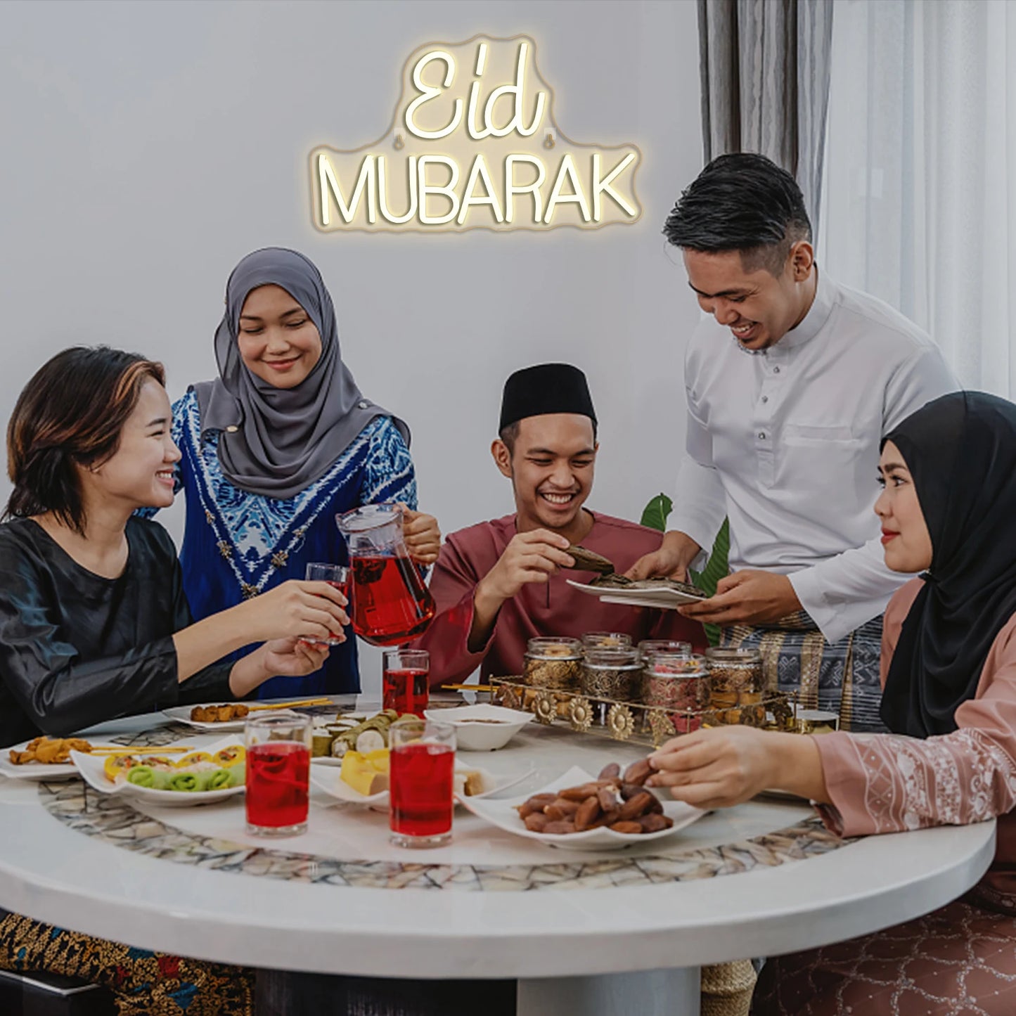 Letreiro de LED USB 5V de Eid Mubarak - Econômico