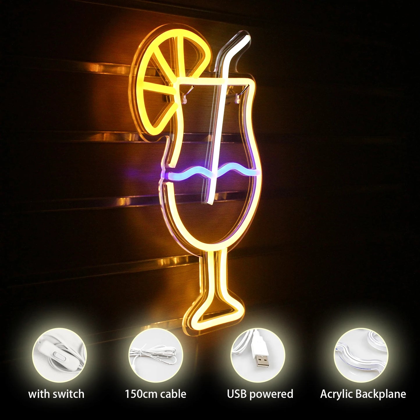 Drink Cup 5V USB LED Neon Sign - Budget Friendly