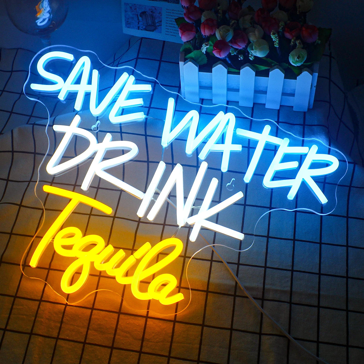 Save Water Drink Tequila 5V USB LED Neon Sign - Budget Friendly