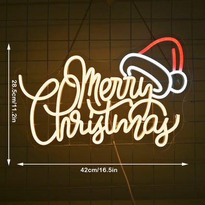 Warm Merry Christmas 5V USB LED Neon Sign - Budget Friendly