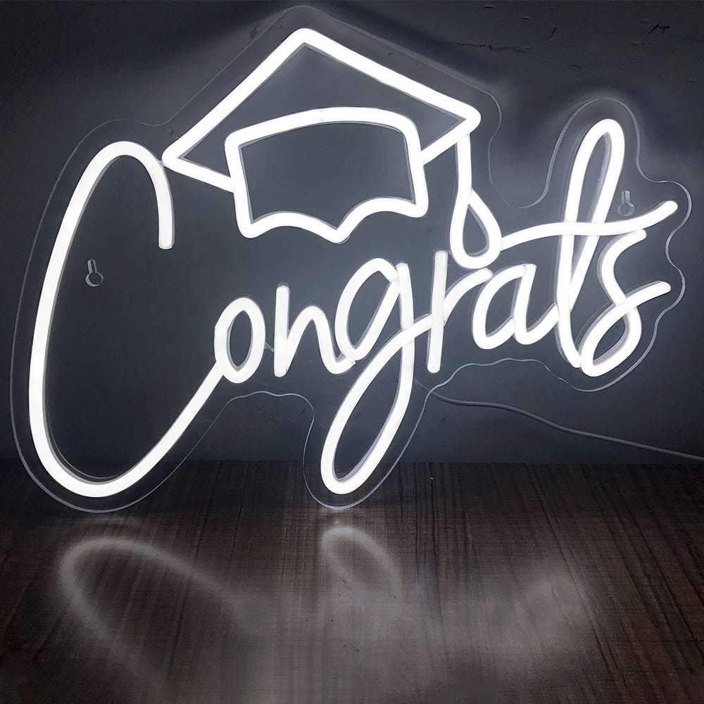 Congrats 5V USB LED Neon Sign - Budget Friendly