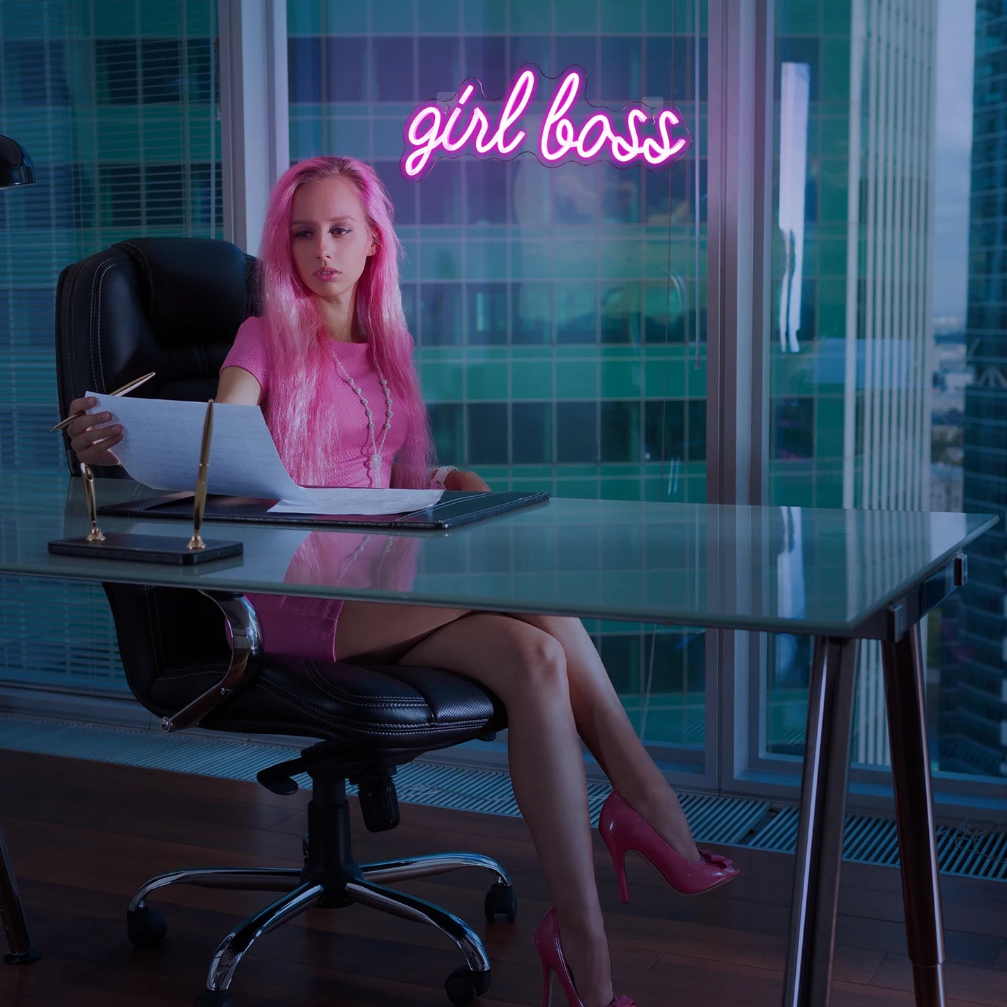 Letreiro de LED "Girl Boss" 5V USB - Econômico