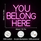 You Belong Here – letreiro de néon LED (5 V USB)