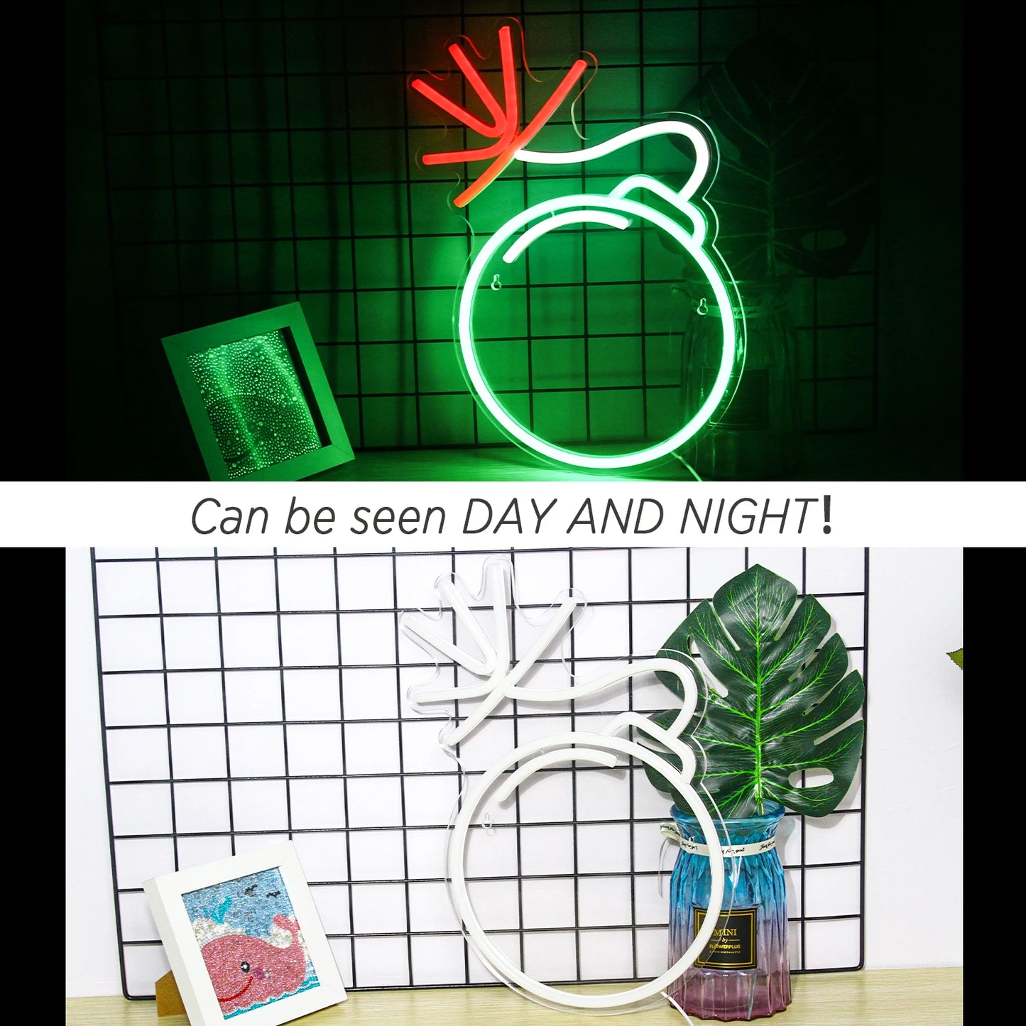 Letreiro de LED Verde 5V USB - Econômico