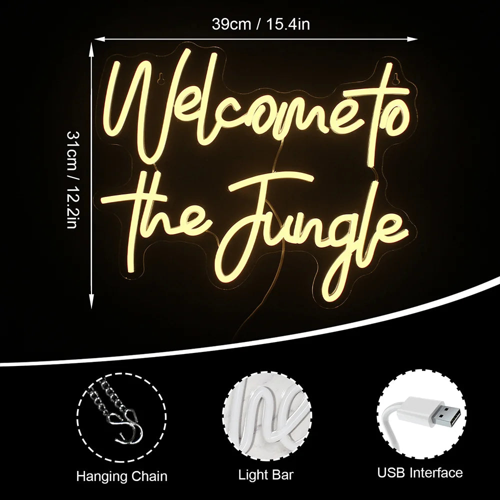 Bem-vindo à Selva Letreiro de LED USB 5V - Econômico