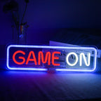 GAME ON – Moldura retangular com cantos arredondados – letreiro de néon LED (5 V USB)