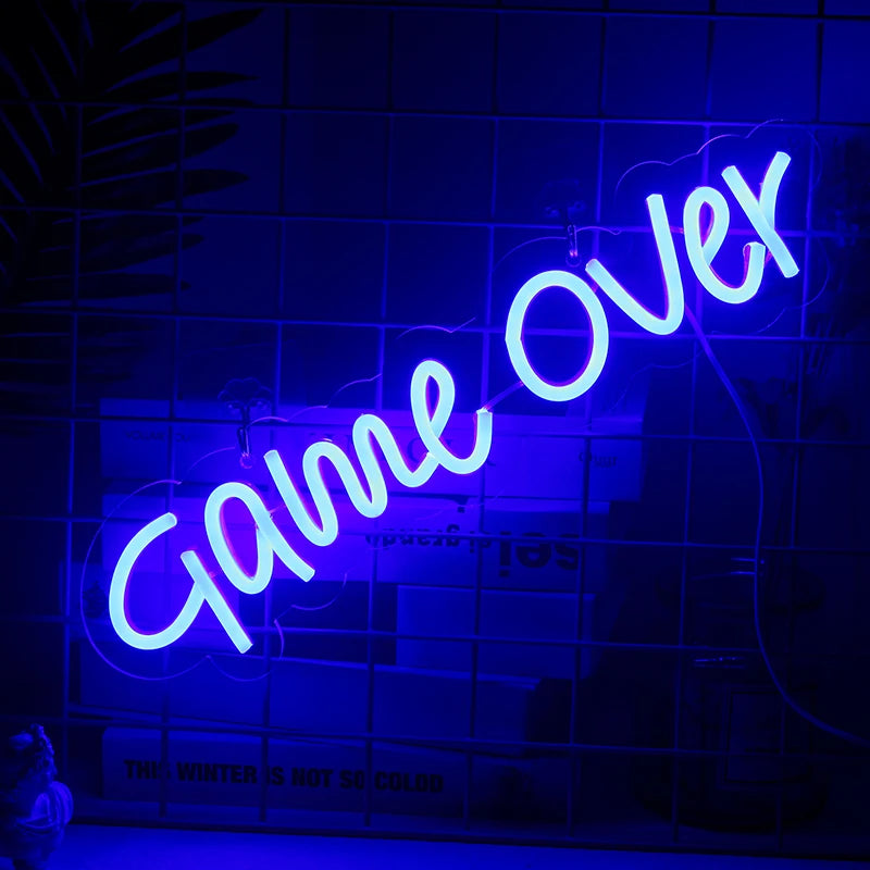 Game Over – letreiro de néon LED (5 V USB)