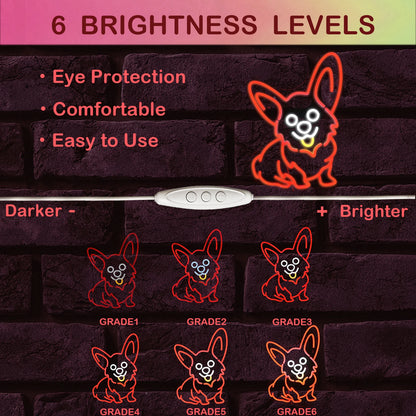 Corgi Dog Red 5V USB LED Neon Sign - Budget Friendly
