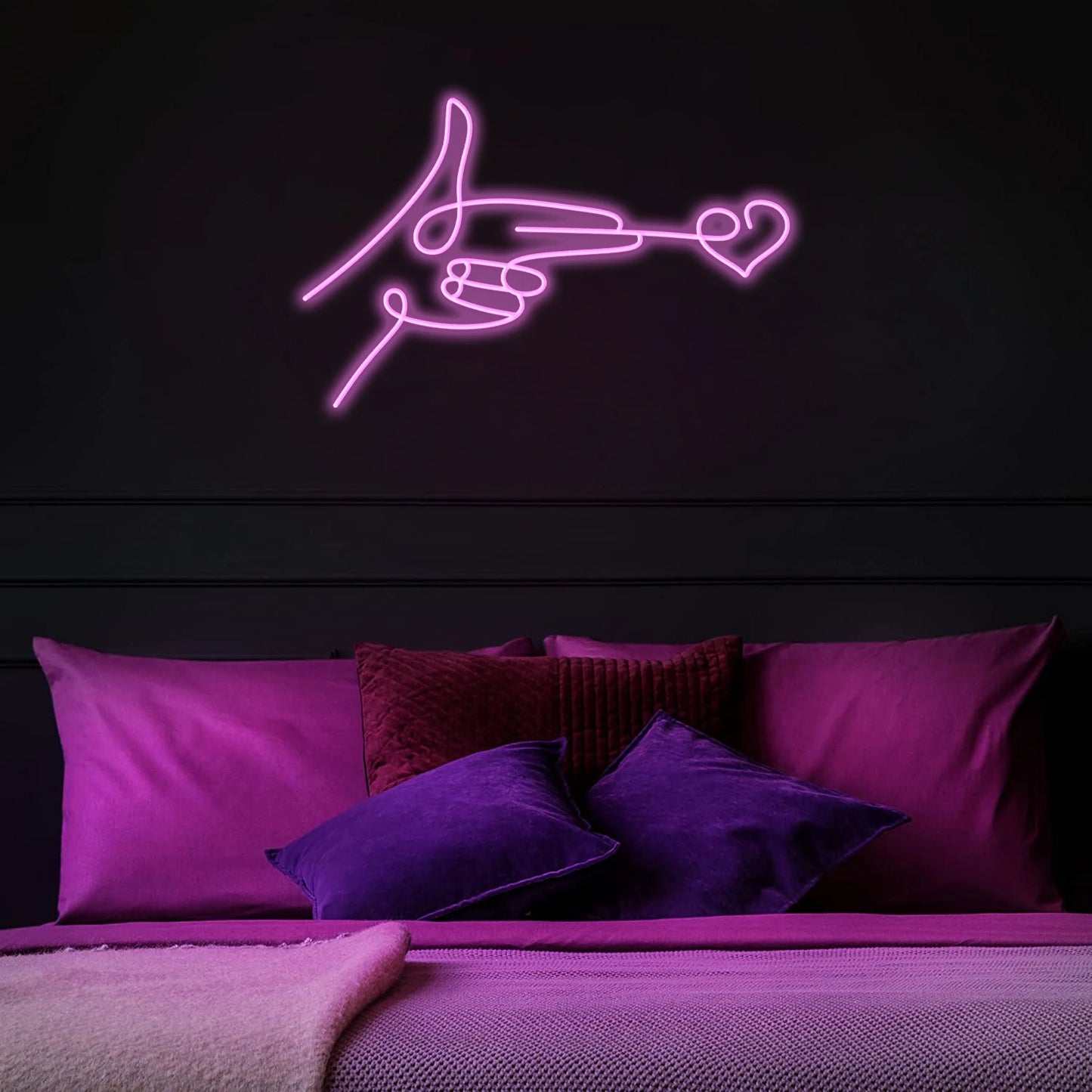 Letreiro de LED Mão Coração 5V USB - Econômico