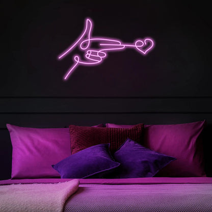 Letreiro de LED Mão Coração 5V USB - Econômico