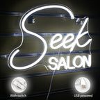 Seek SALON – reclame luminoso em néon LED (5 V USB)