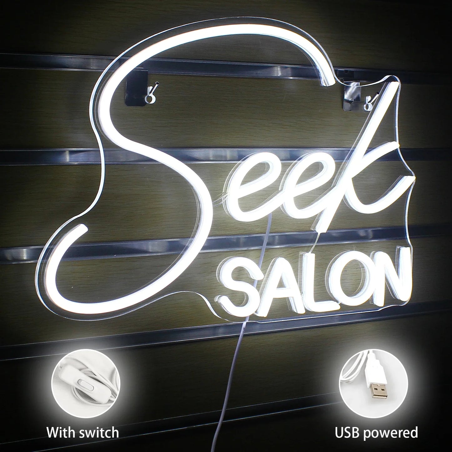 Seek SALON Letreiro de LED USB 5V - Econômico