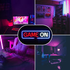 GAME ON – Moldura retangular com cantos arredondados – letreiro de néon LED (5 V USB)