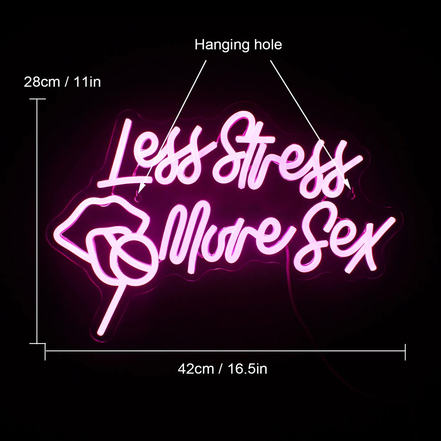 Menos Estresse Mais Sexo 5V USB Letreiro de LED - Econômico