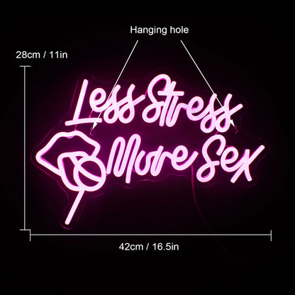 Menos Estresse Mais Sexo 5V USB Letreiro de LED - Econômico