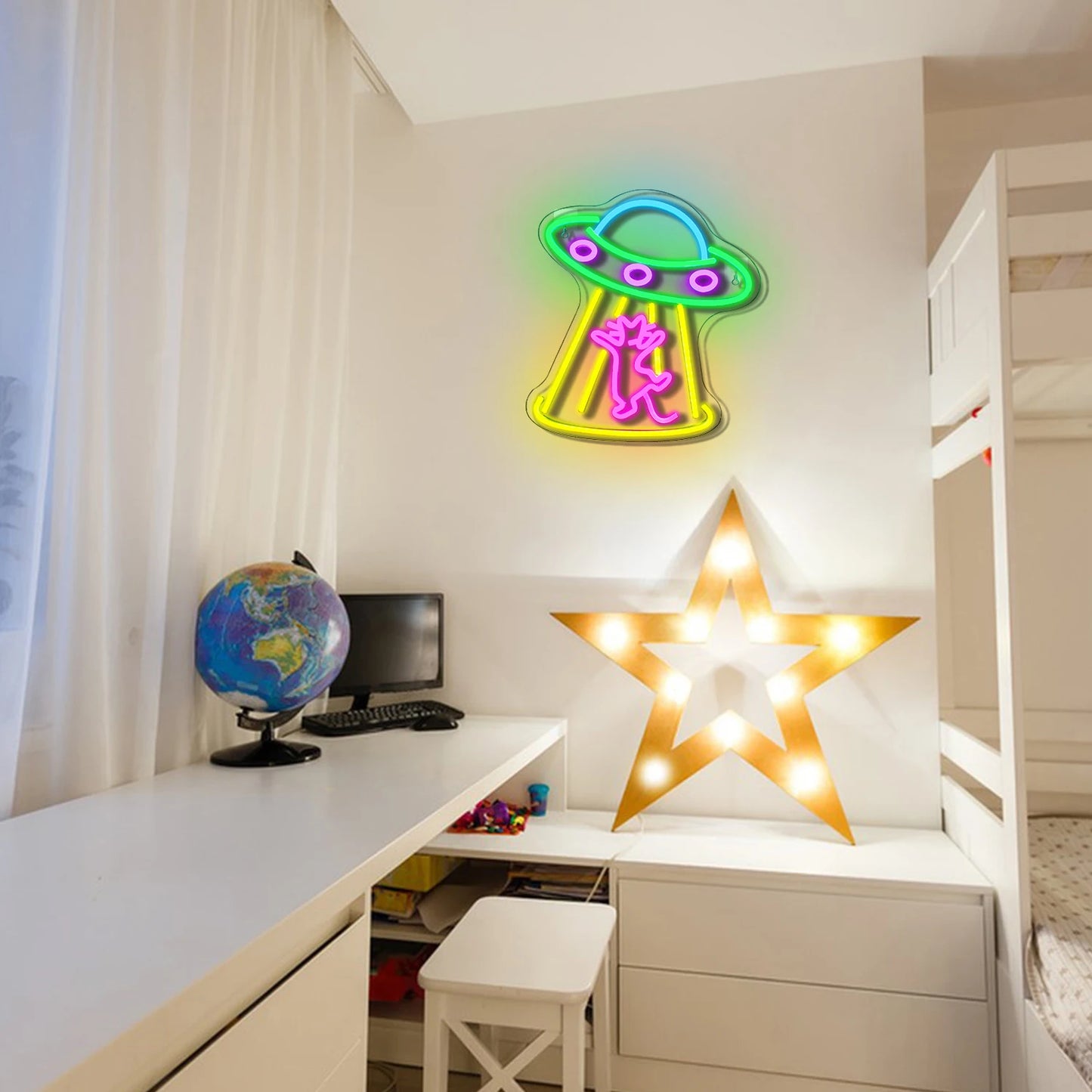 Spaceship 5V USB LED Neon Sign - Budget Friendly
