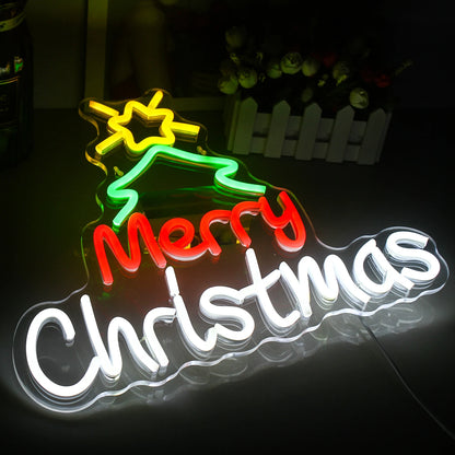 Placa de LED "Feliz Natal" 5V USB - Econômica