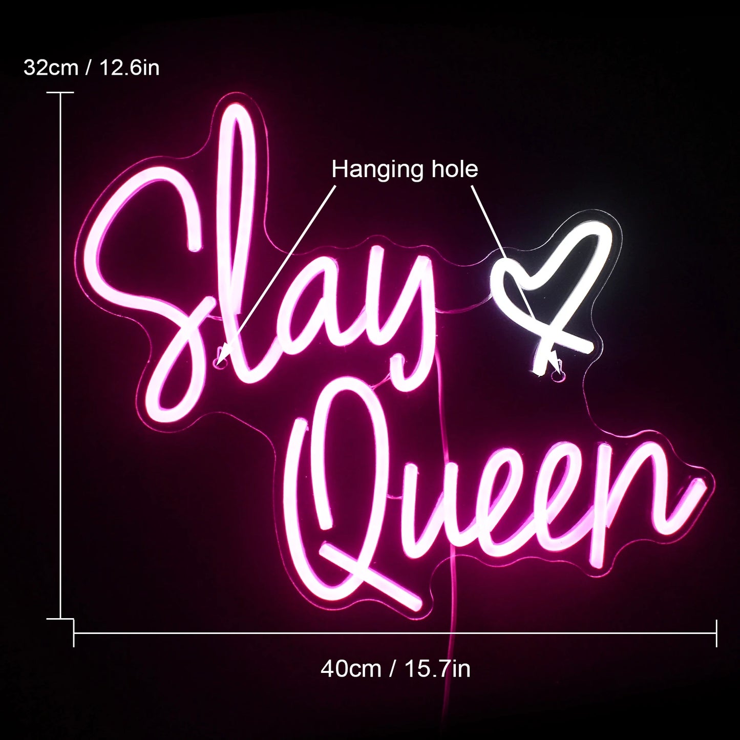 Letreiro de LED USB 5V "Slay Queen" - Econômico