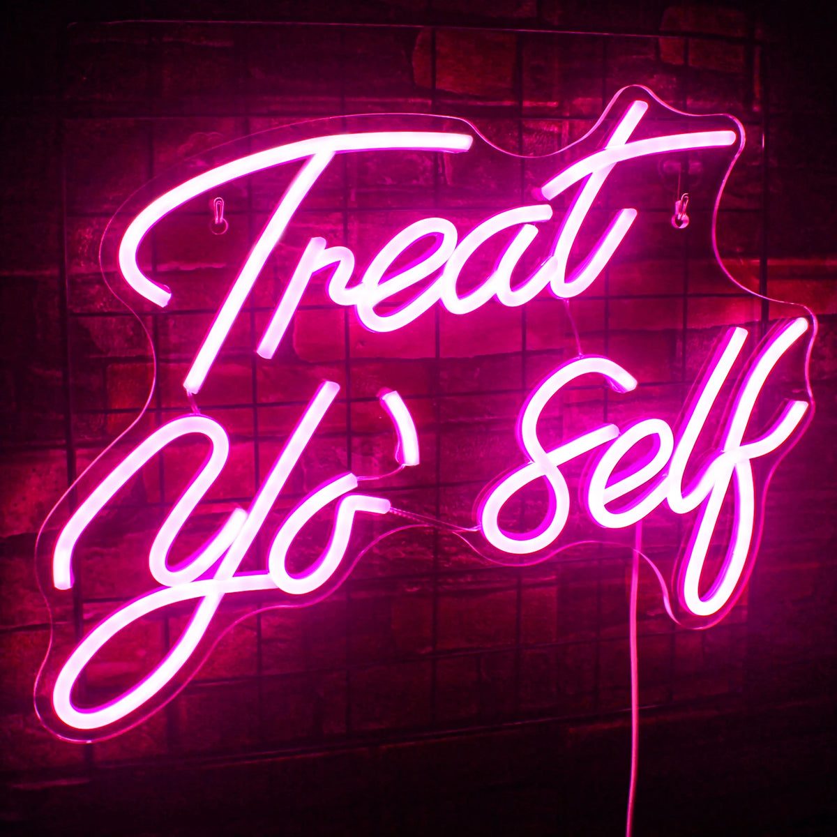 Treat Yo' Self 5V USB LED Neon Sign - Budget Friendly