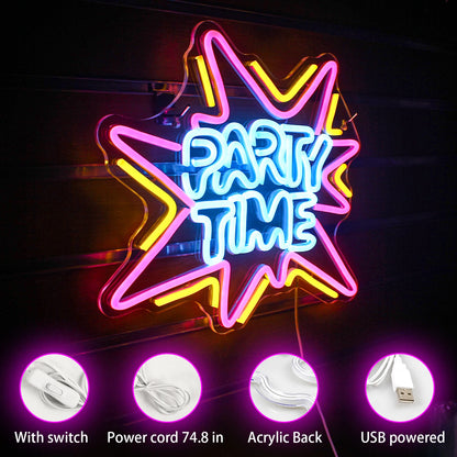 Party Time 5V USB LED Neon Sign - Budget Friendly
