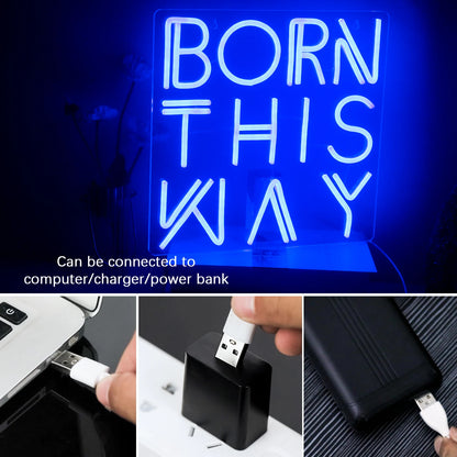 Born This Way Letreiro de LED USB 5V - Econômico