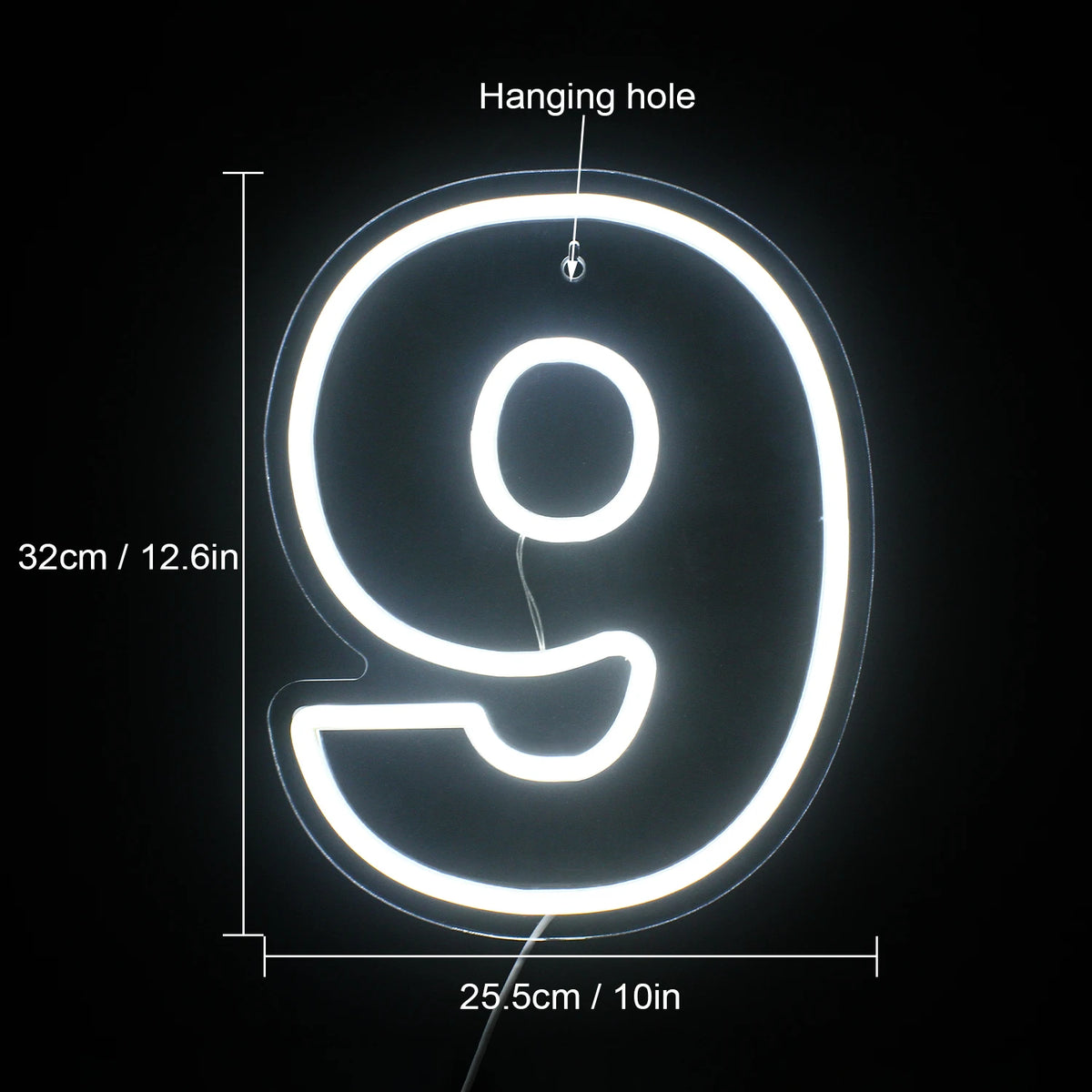 Números de aniversário com animais de desenhos animados 0–9 – letreiro de néon LED (5 V USB)