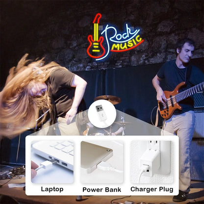 Letras de LED para Música Rock com USB 5V - Econômico