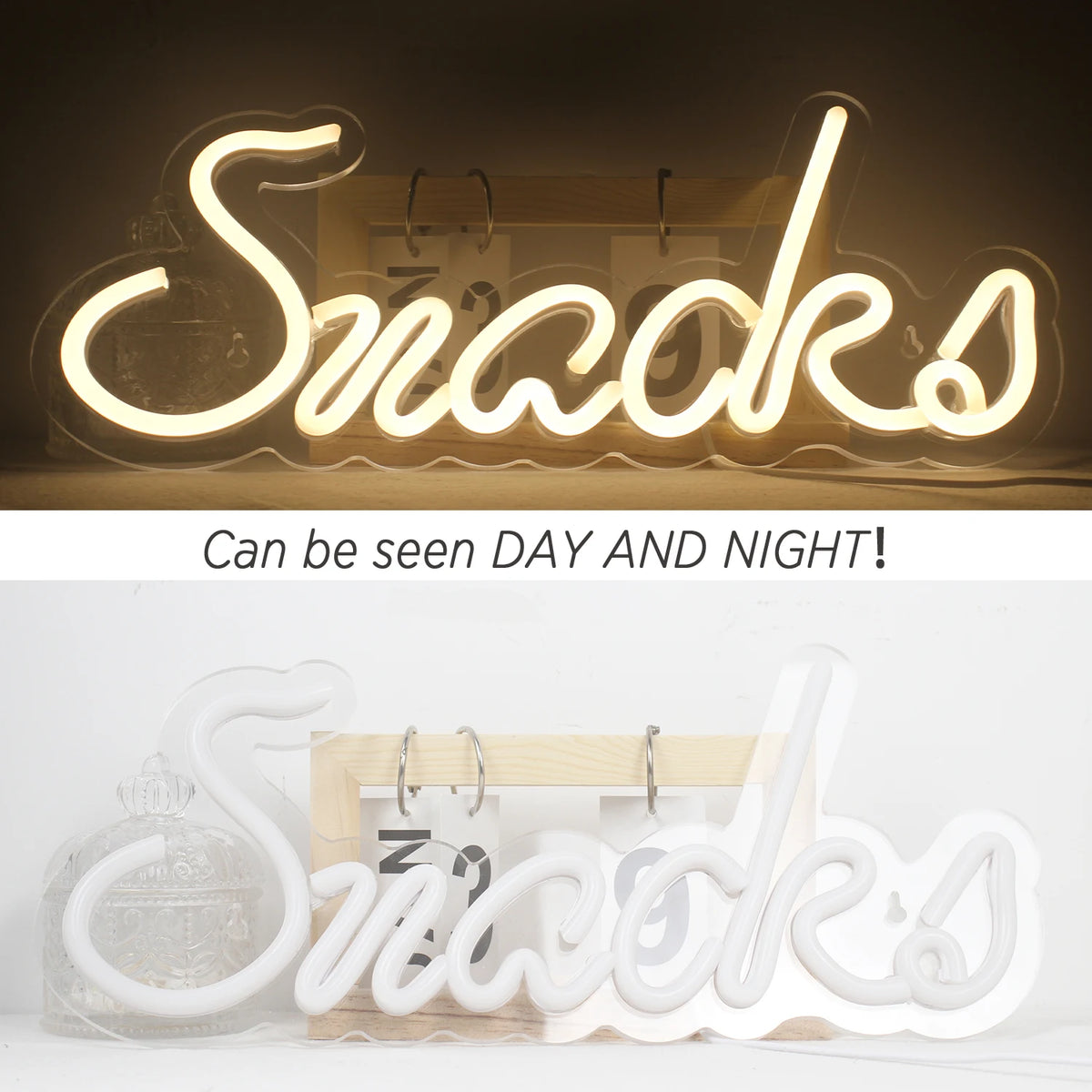 Snacks – reclame luminoso em néon LED (5 V USB)