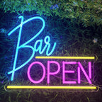BAR OPEN – Linhas horizontais – reclame luminoso em néon LED (5 V USB)