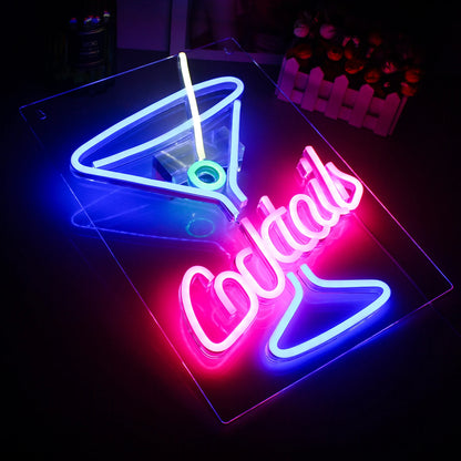 Letreiro de LED Cocktails USB 5V - Econômico