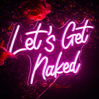 Let's Get Naked – letreiro de néon LED (5 V USB)