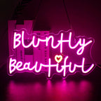 Bluntly Beautiful – Coração – reclame luminoso em néon LED (5 V USB)