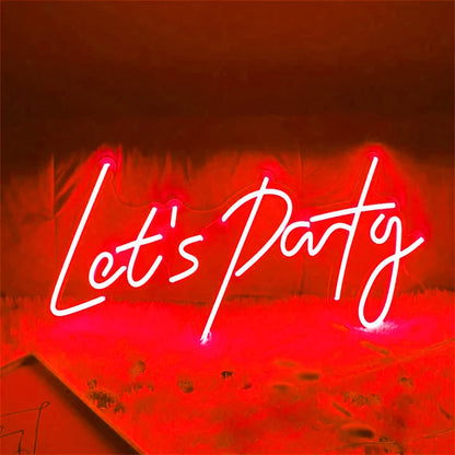Letreiro de LED "Let's Party" 5V USB - Econômico