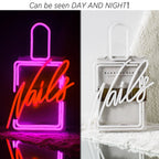 Nails – Frasco de verniz para unhas – reclame luminoso em néon LED (5 V USB)