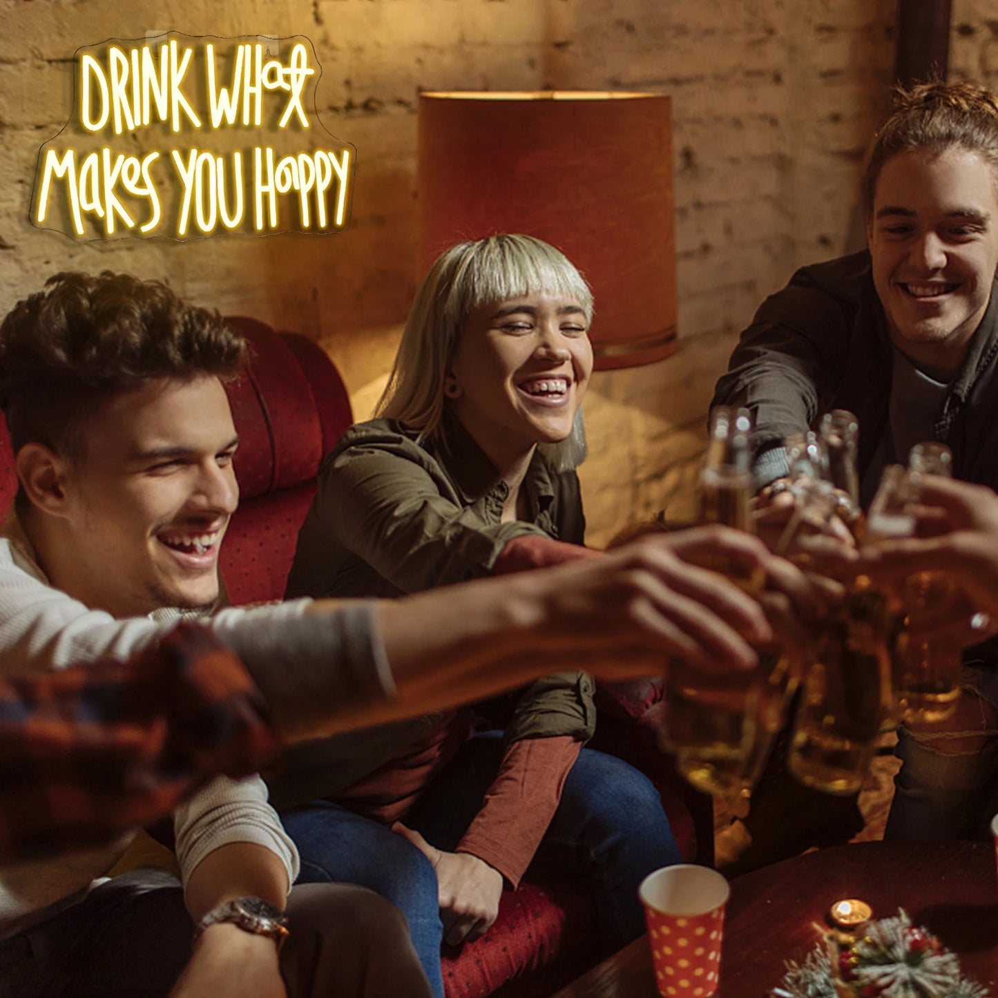 Drink What Makes You Happy 5V USB LED Neon Sign - Budget Friendly