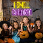 I Smell Children – Decoração para festa de Halloween – letreiro de néon LED (5 V USB)