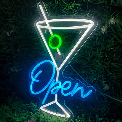 Taça de Vinho Aberta 5V USB Letreiro de LED - Econômico