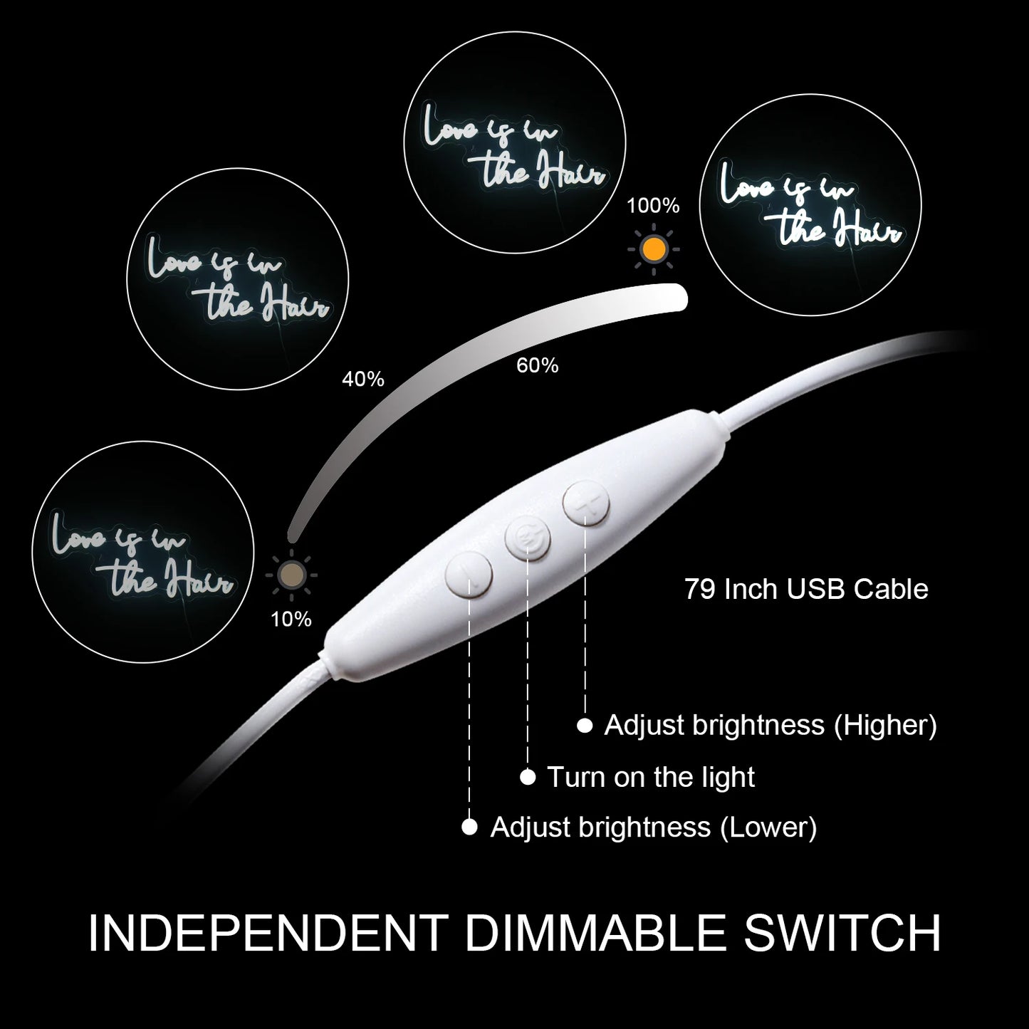 Amor no Cabelo 5V USB Letreiro de LED - Econômico