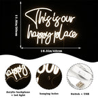 This is our happy place – letreiro de néon LED (5 V USB)