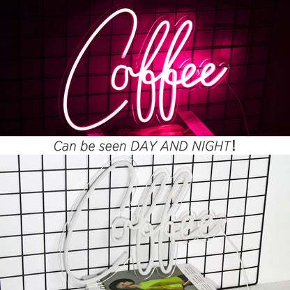 Letreiro de LED Rosa em Formato de Café 5V USB - Econômico