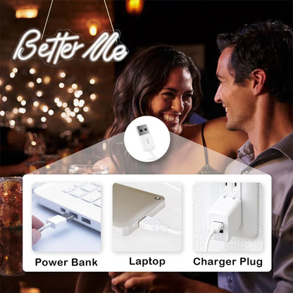 Letreiro de LED 5V USB Better Me - Econômico