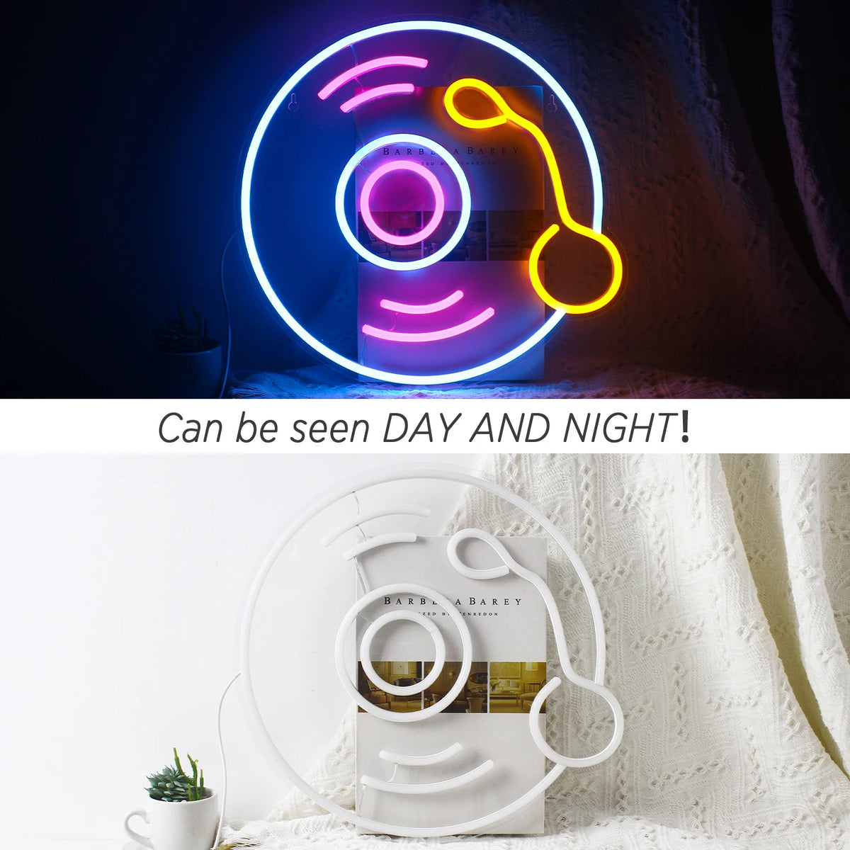 Motivo de disco – letreiro de néon LED (5 V USB)