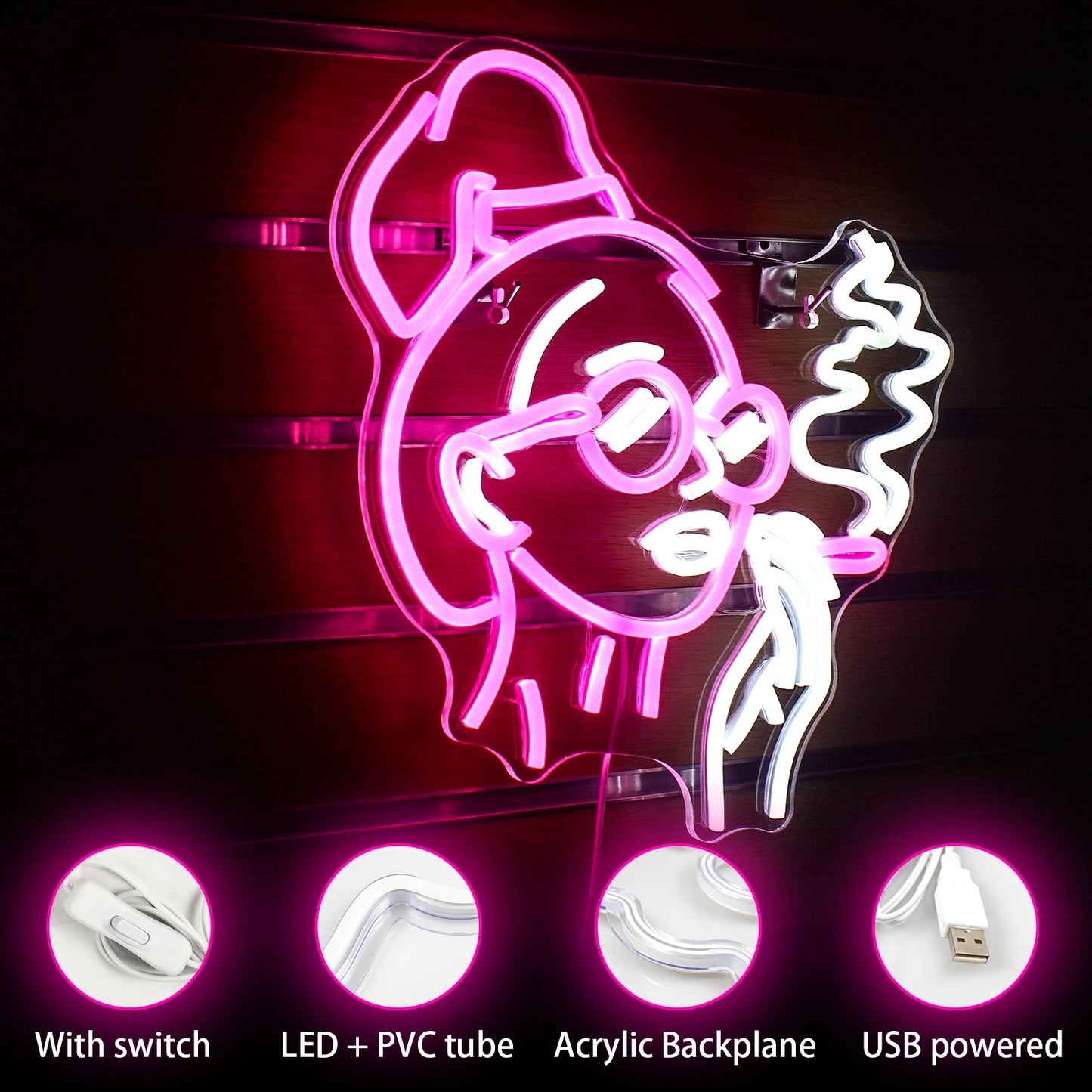 Letreiro de LED 5V USB "Garota Fumando" - Econômico