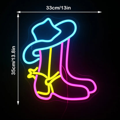 Cowboy Boot 5V USB LED Neon Sign - Budget Friendly