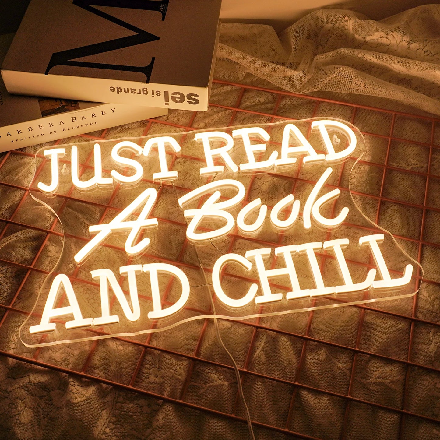 Just Read A Book And Chill 5V USB LED Neon Sign - Budget Friendly