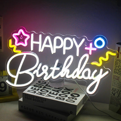 Letreiro de LED "Feliz Aniversário" 5V USB - Econômico